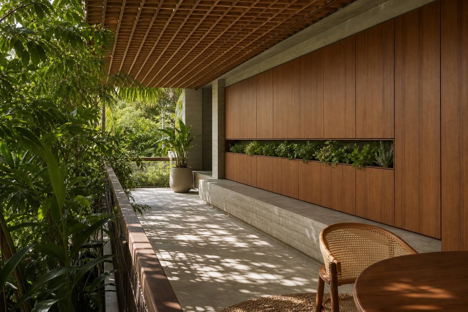 Fadior Cannes Balcony Suite with Recessed Herb Rail — interior room context showing cabinet integration
