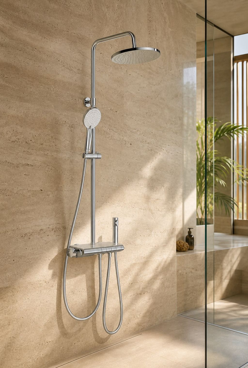 Shower Faucet System styled in a FADIOR HOME interior setting