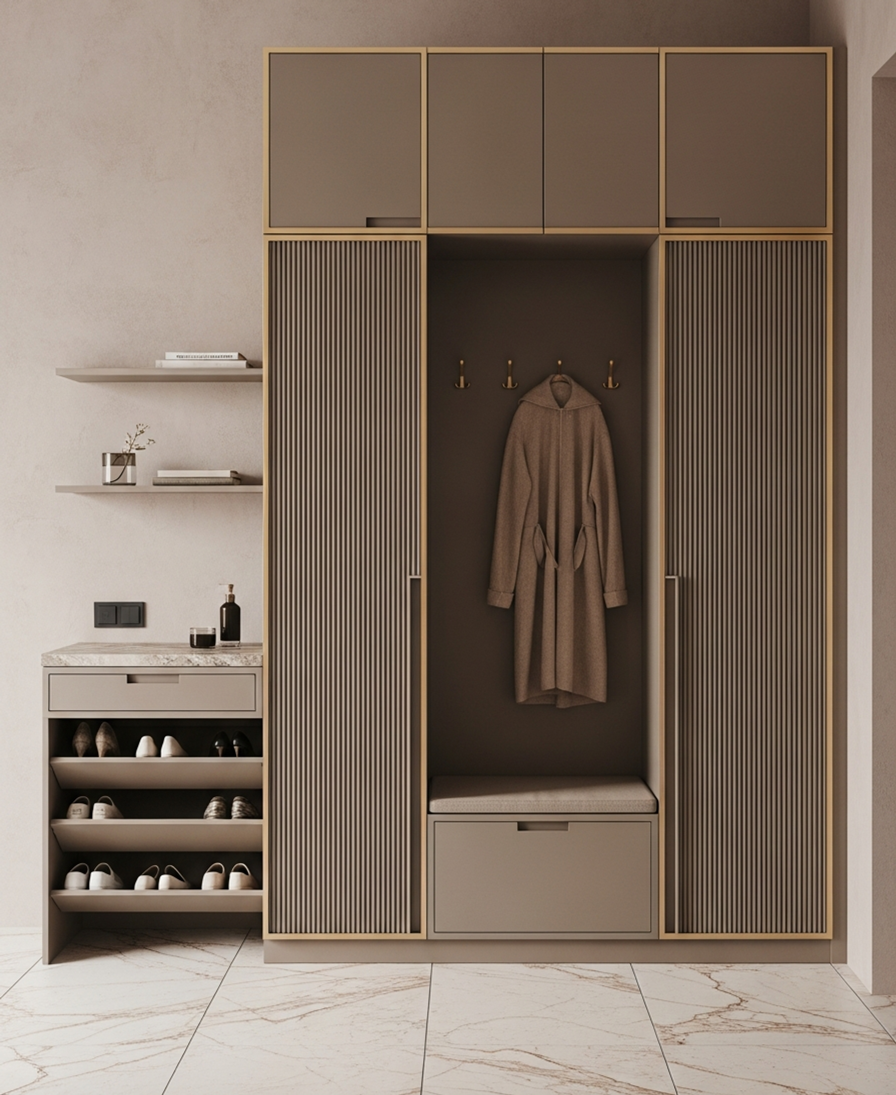 Fadior Loggia Entryway Suite — 304 stainless steel entryway system, front view