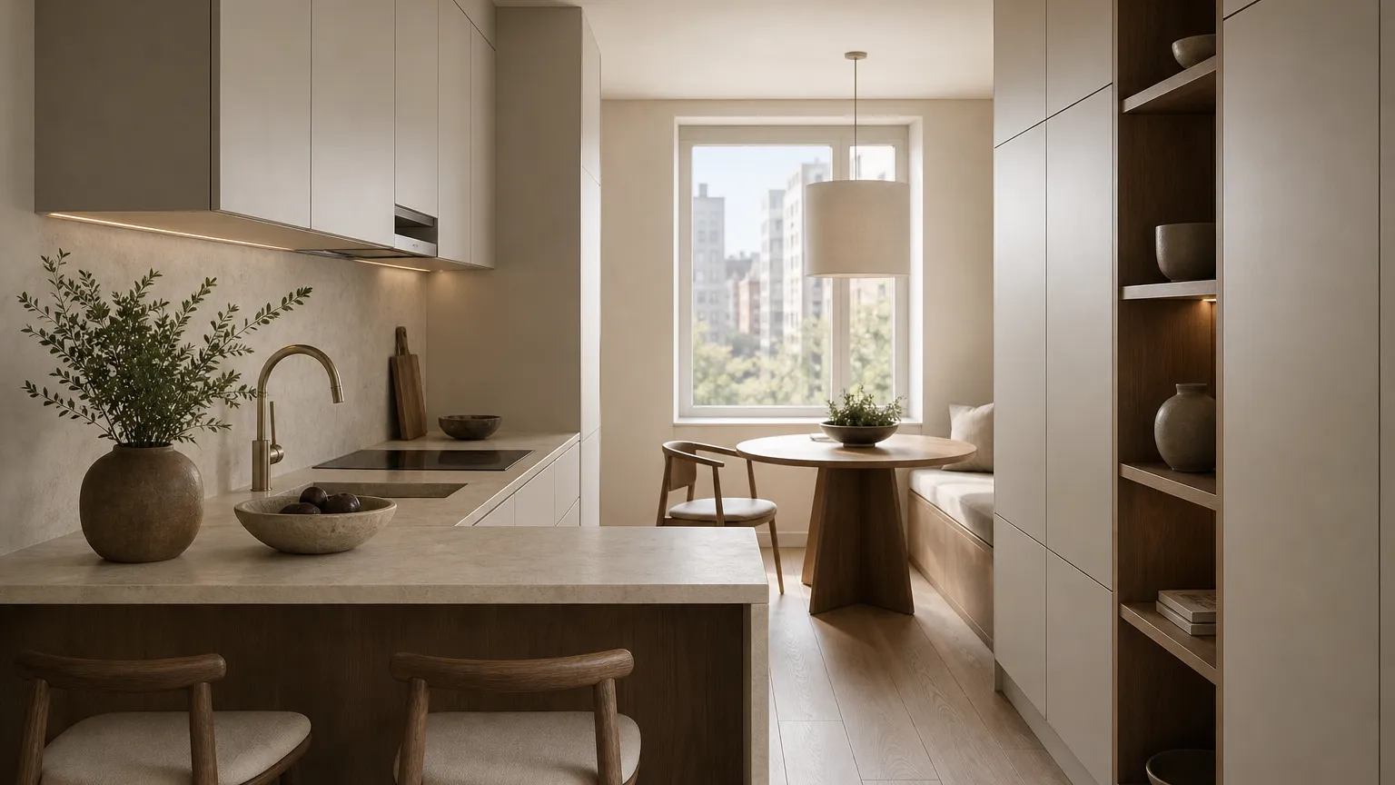 Diseño de cocinas pequeñas: almacenamiento, distribución y materiales duraderos