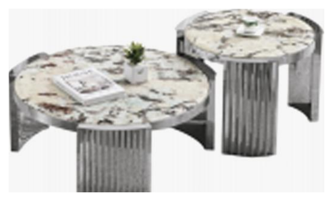 Mesa de centro con tapa de piedra φ80CM φ55CM vista del producto