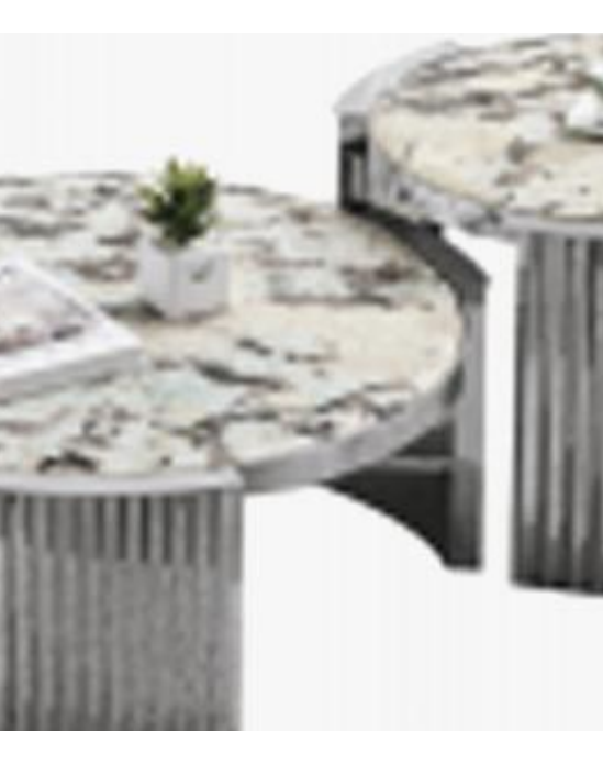 Stone-Top Coffee Table 茶几φ80CM 边几φ55CM product photo for FADIOR HOME shop