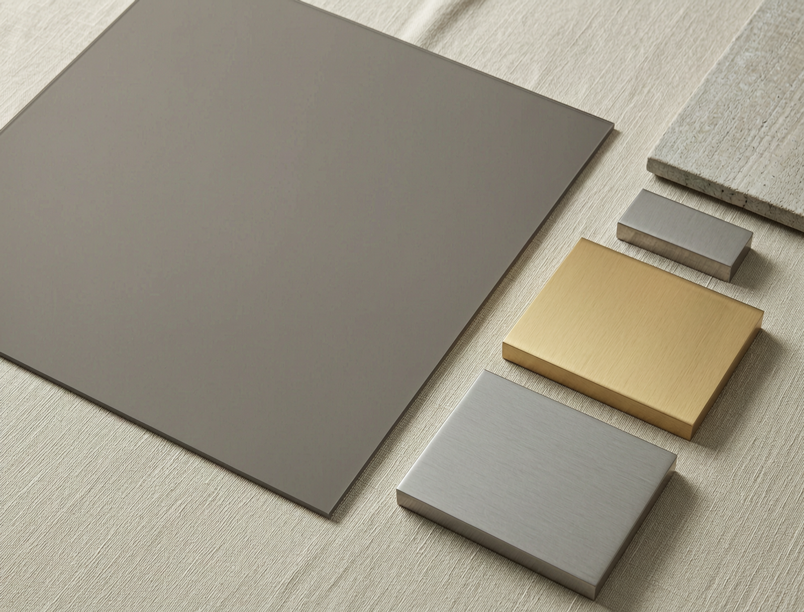 PET Film Lamination System material palette with complementary finishes