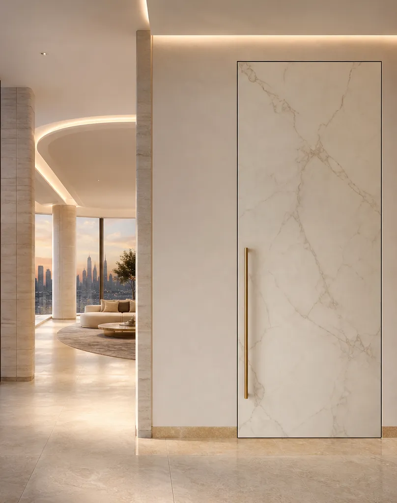 Suite de Puerta Interior Silhouette con Jamba Oculta de Revelado Pizarra perspectiva interior