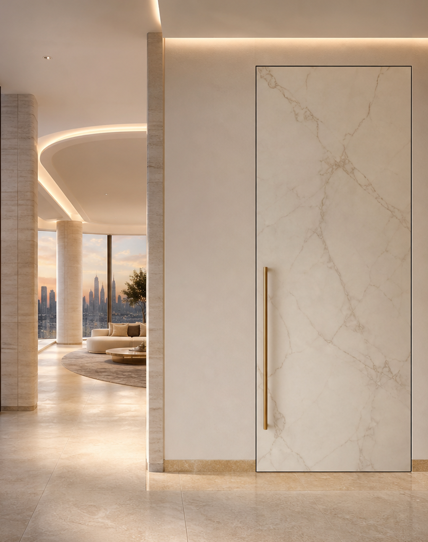 Suite de Puerta Interior Silhouette con Jamba Oculta de Revelado Pizarra perspectiva interior