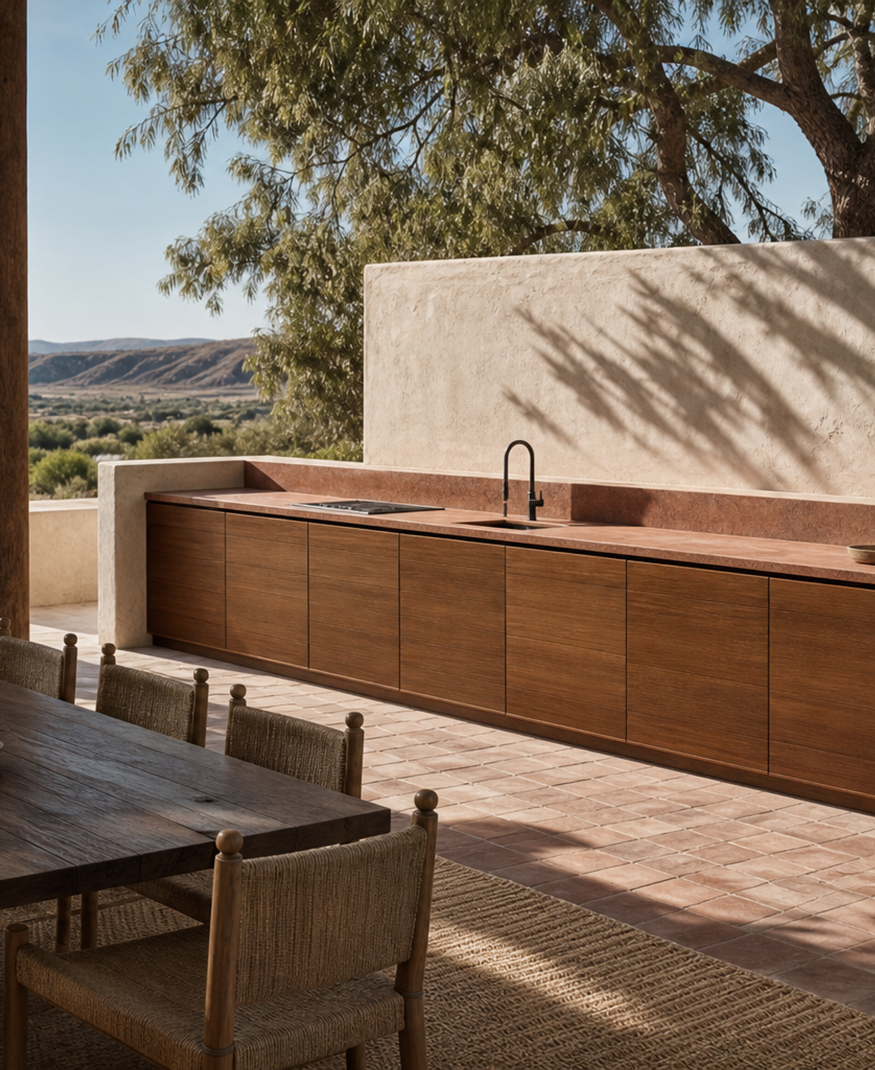 Fadior Vantage Outdoor Kitchen Suite with Mineral Safety Prep Terrace — 304 stainless steel outdoor kitchen system,