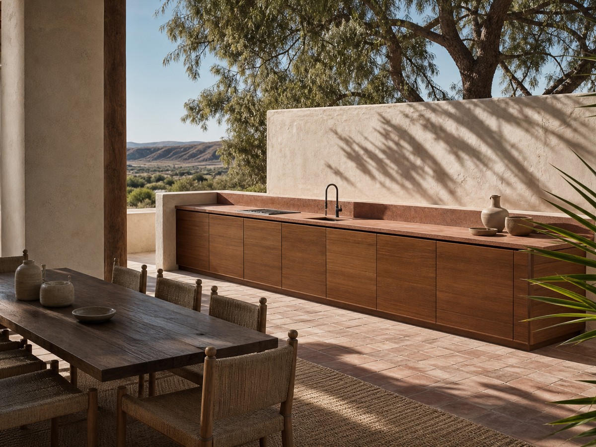 Fadior Vantage Outdoor Kitchen Suite with Mineral Safety Prep Terrace — 304 stainless steel outdoor kitchen system,