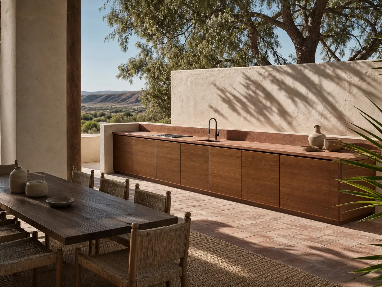 Fadior Vantage Outdoor Kitchen Suite with Mineral Safety Prep Terrace - 304 stainless steel outdoor kitchen cabinetry with grill, sink, prep counter, weather-ready storage, and open-air use