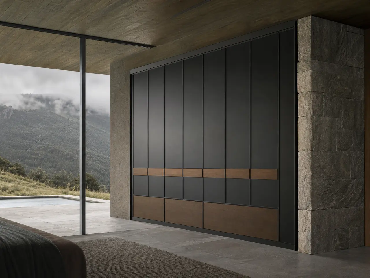 Fadior Radiance Wardrobe Suite with Certified Oak Provenance Bay - custom 304 stainless steel wardrobe or walk-in closet with lighting, hanging, drawer storage, and residential finishes