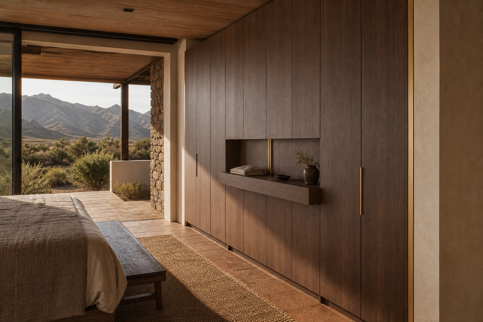 Fadior Elementum Floating Shelf Dressing Wall — lifestyle setting with natural light and residential styling