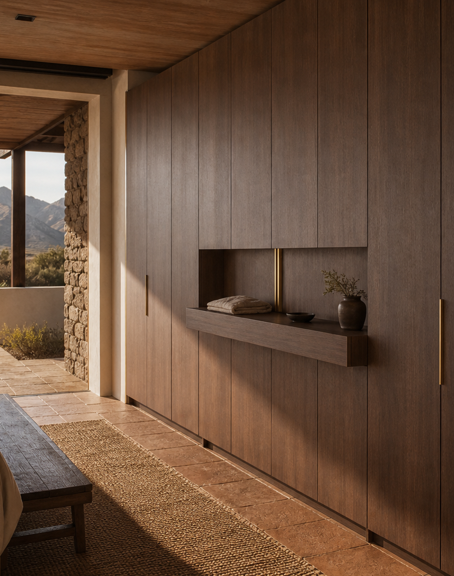 Fadior Elementum Floating Shelf Dressing Wall — lifestyle setting with natural light and residential styling
