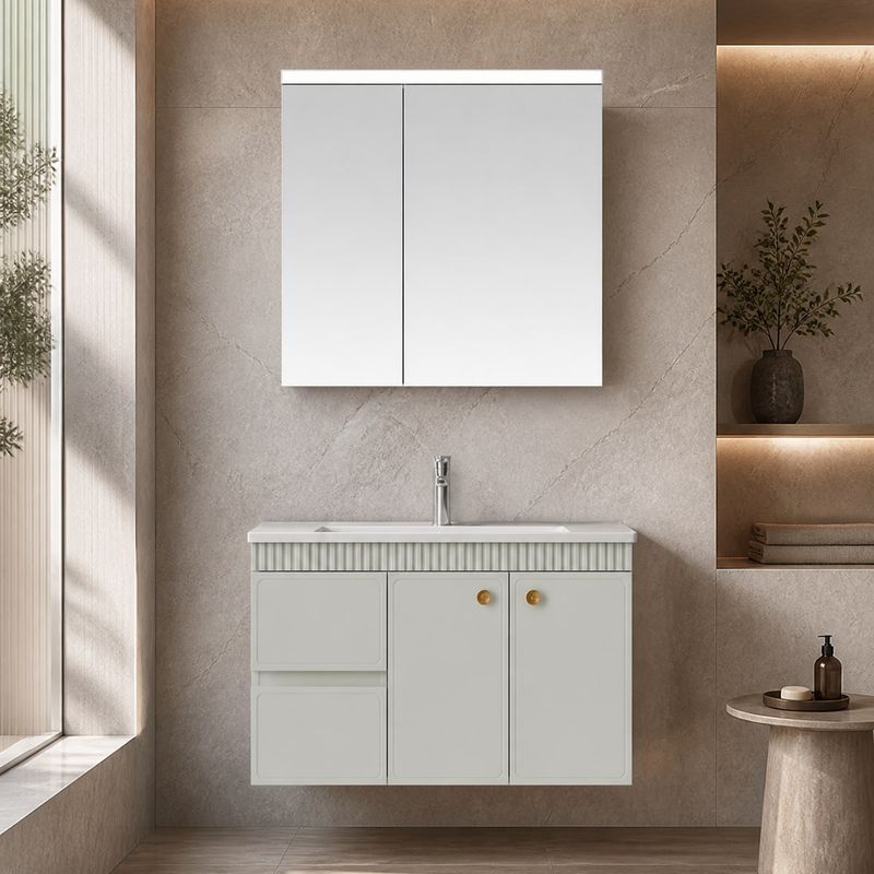 Bathroom Vanity Cabinet (Solid wood) styled in a FADIOR HOME interior setting