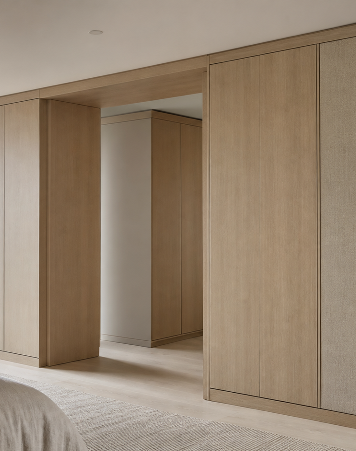 Fadior Radiance Wardrobe Suite with Canopy Linen Dressing Portal — lifestyle setting with natural light and residential