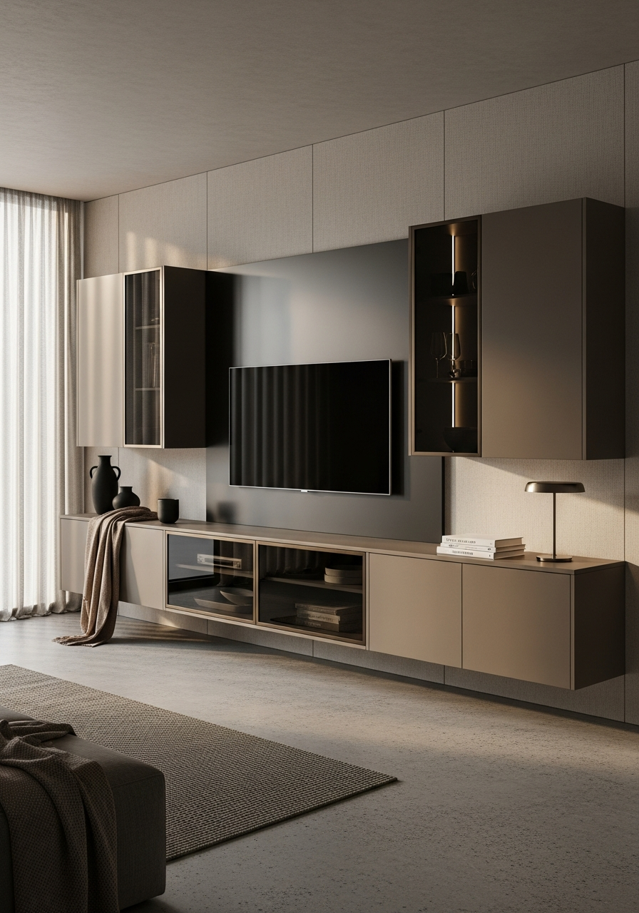 Fadior Essence Living Room — interior room context showing cabinet integration