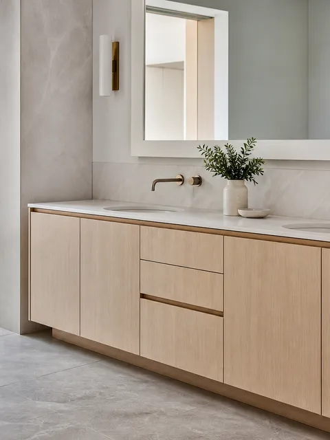 Doble lavabo cepillado Reveal de Nacre