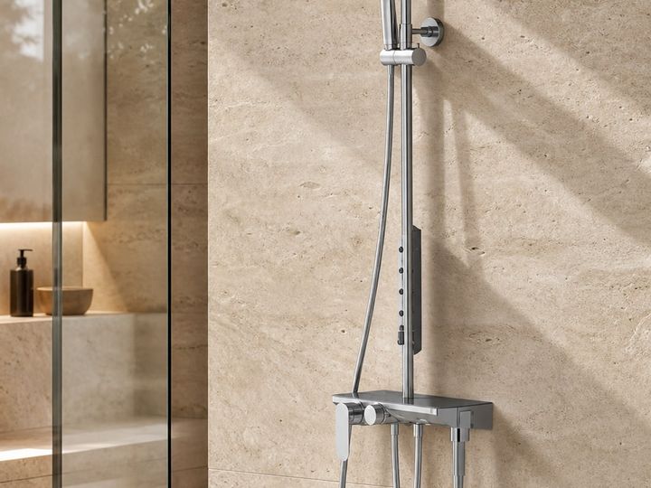 Shower Faucet System styled in a FADIOR HOME interior setting