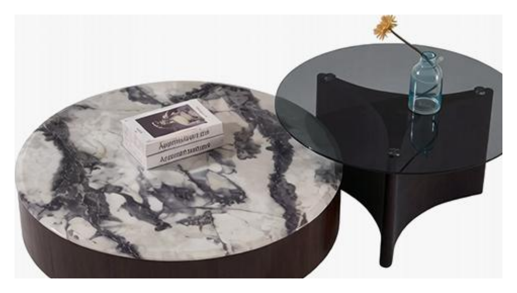 Mesa auxiliar con tapa de piedra Ø1000 × H305 vista del producto