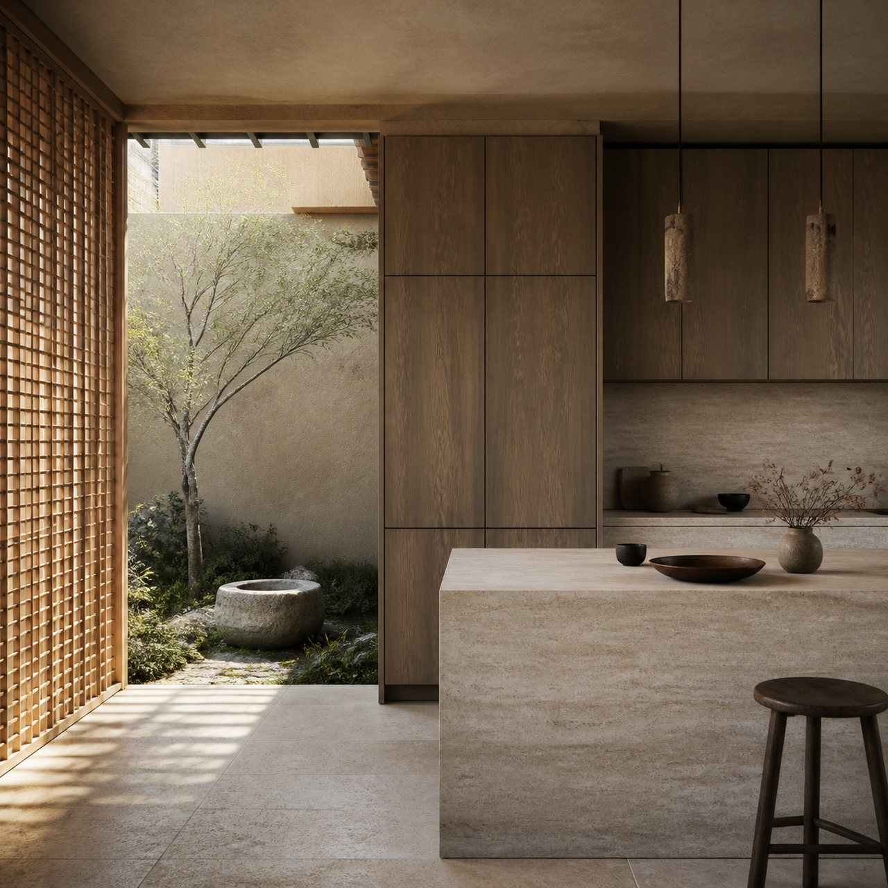 Cocina Courtyard Climate de Atelier estudio de adaptación