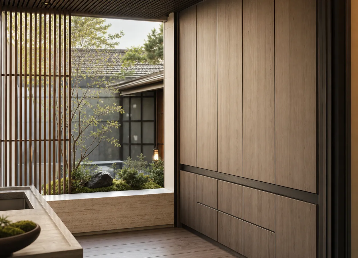 Fadior Dusk Shadowline Planter Bench — 304 stainless steel balcony system, front view