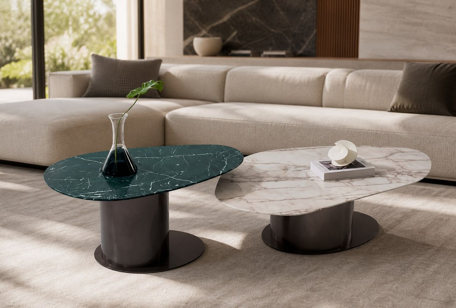 Stone-Top Coffee Table (Marble) styled in a FADIOR HOME interior setting