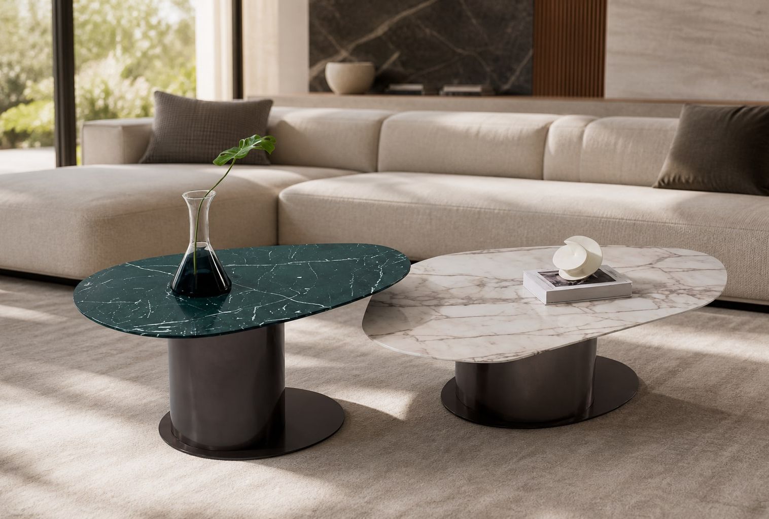 Stone-Top Coffee Table 1260*730*340 styled in a FADIOR HOME interior setting
