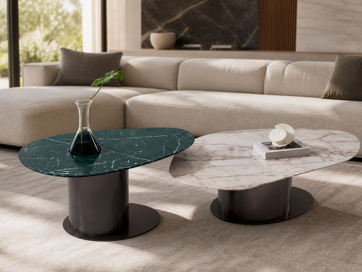 Stone-Top Coffee Table 840 × 605 × 420 styled in a FADIOR HOME interior setting