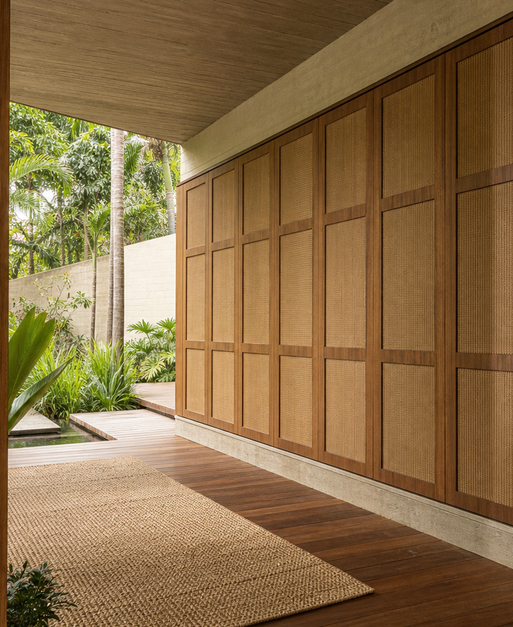 Fadior Voyage Cedar Shadow Dressing Passage — 304 stainless steel wardrobe system, front view