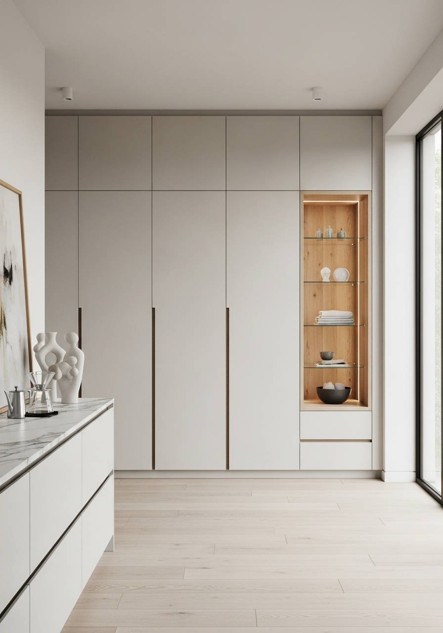 Fadior Lumiere Wardrobe Suite — 304 stainless steel wardrobe system, front view