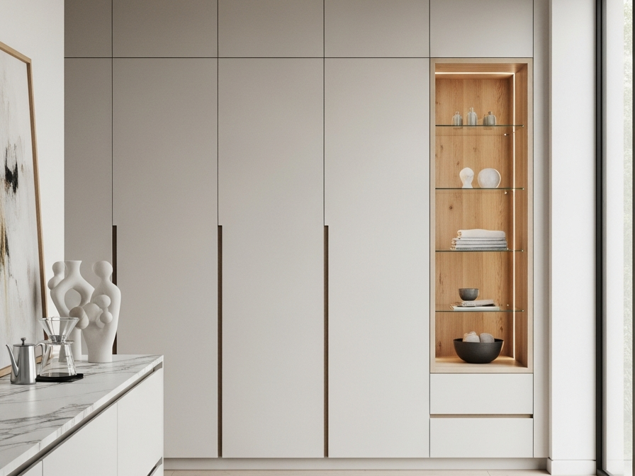 Fadior Lumiere Wardrobe Suite — 304 stainless steel wardrobe system, front view