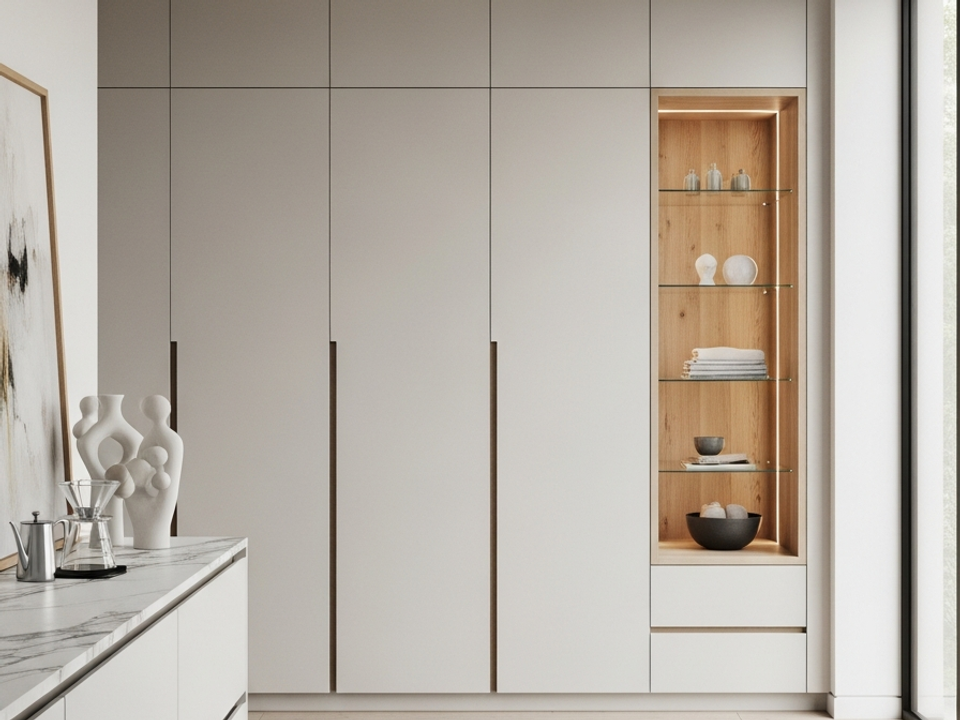 Fadior Lumiere Wardrobe Suite — 304 stainless steel wardrobe system, front view