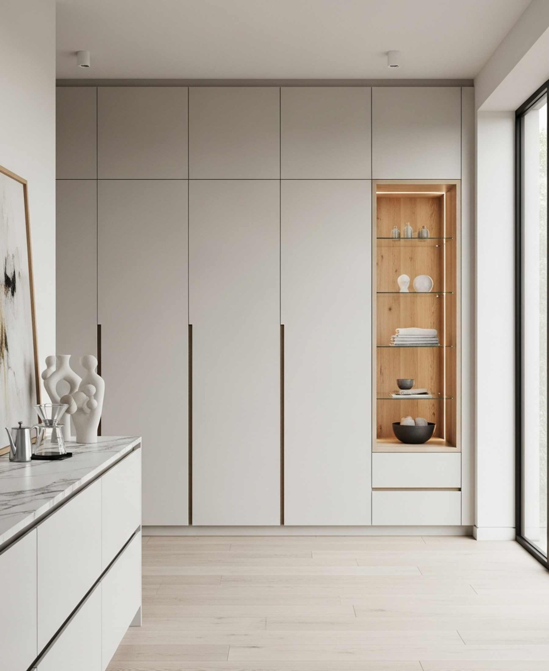Fadior Lumiere Wardrobe Suite — 304 stainless steel wardrobe system, front view