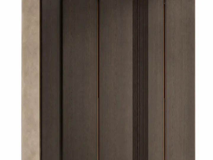 Fadior Elementum Wardrobe Suite with Cedar Lattice Dressing Bay — 304 stainless steel wardrobe system, front view