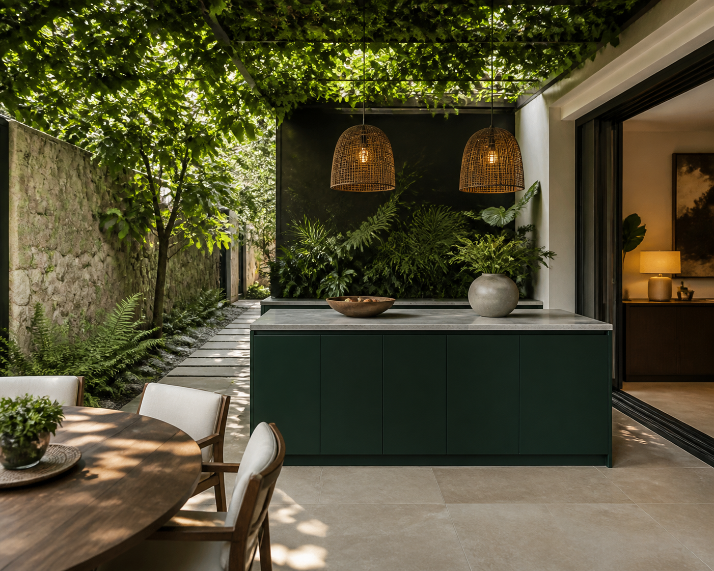 Fadior Meridian Kitchen Suite with Terrace Lantern Island — interior room context showing cabinet integration
