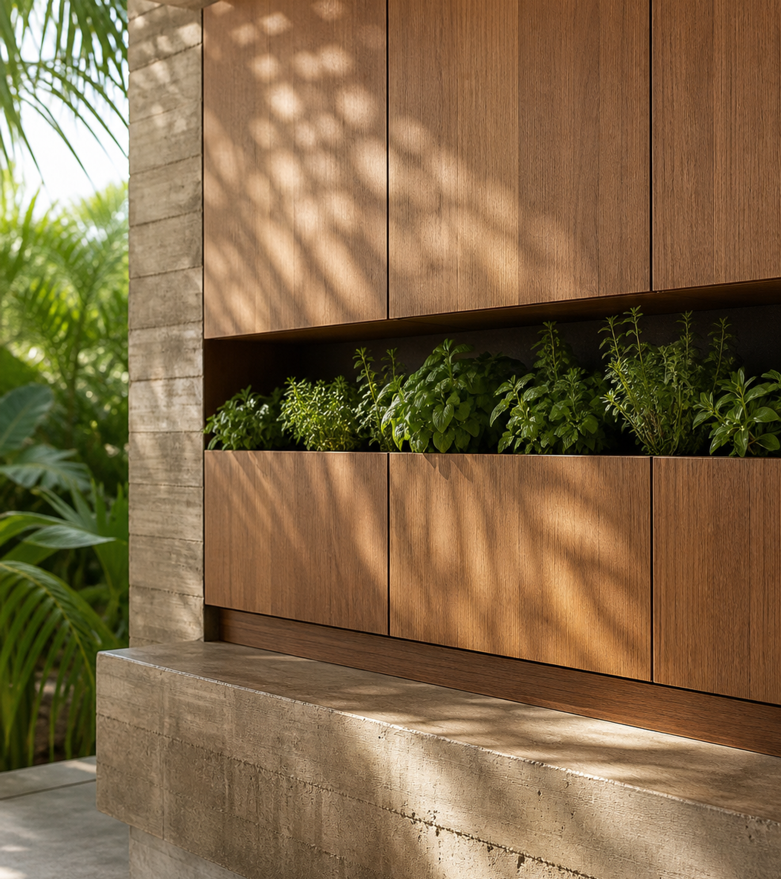 Fadior Cannes Balcony Suite with Recessed Herb Rail — close-up of stainless steel finish and hardware detail