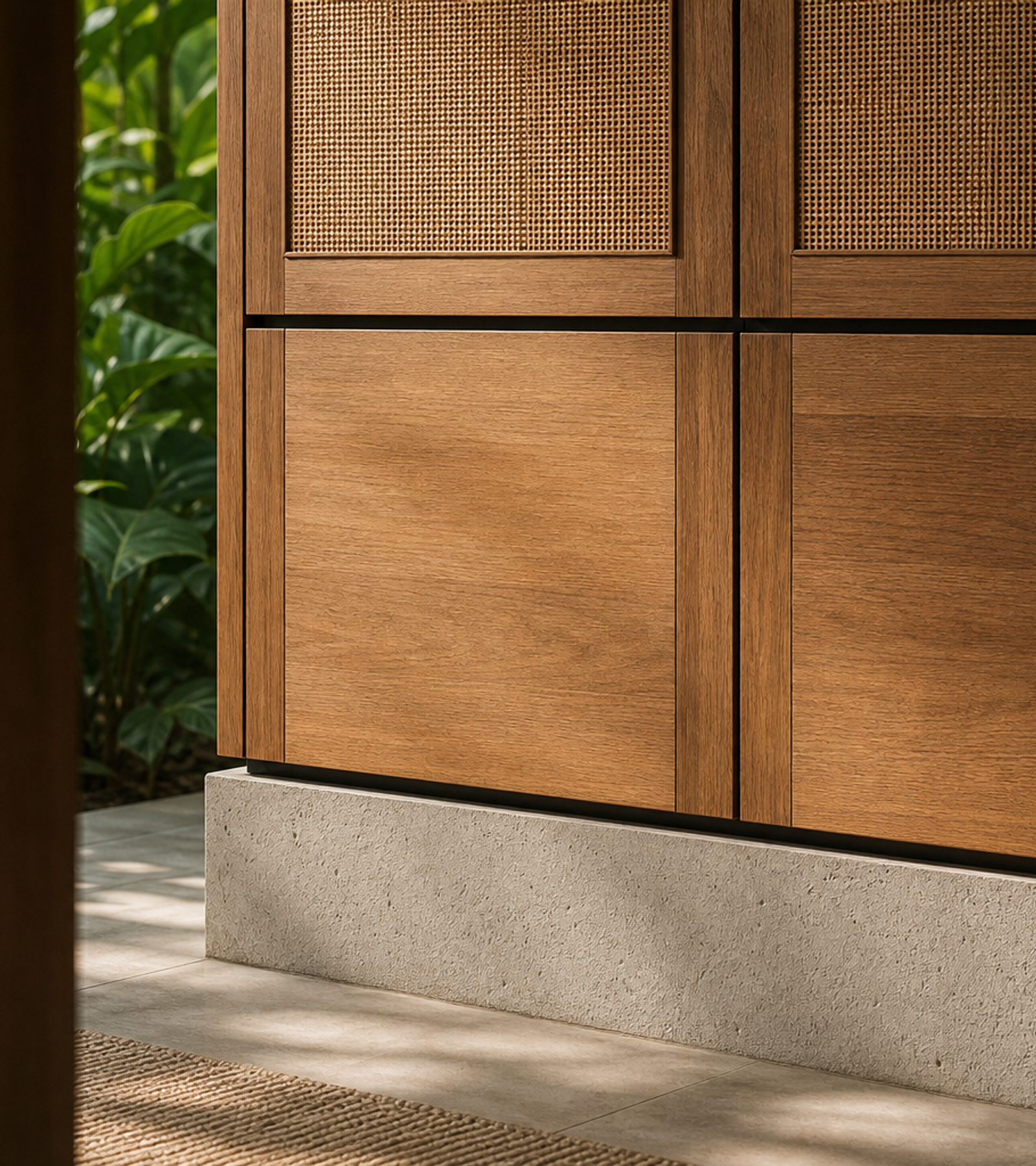 Fadior Voyage Wardrobe Suite with FSC Oak Provenance Wall — close-up of stainless steel finish and hardware detail