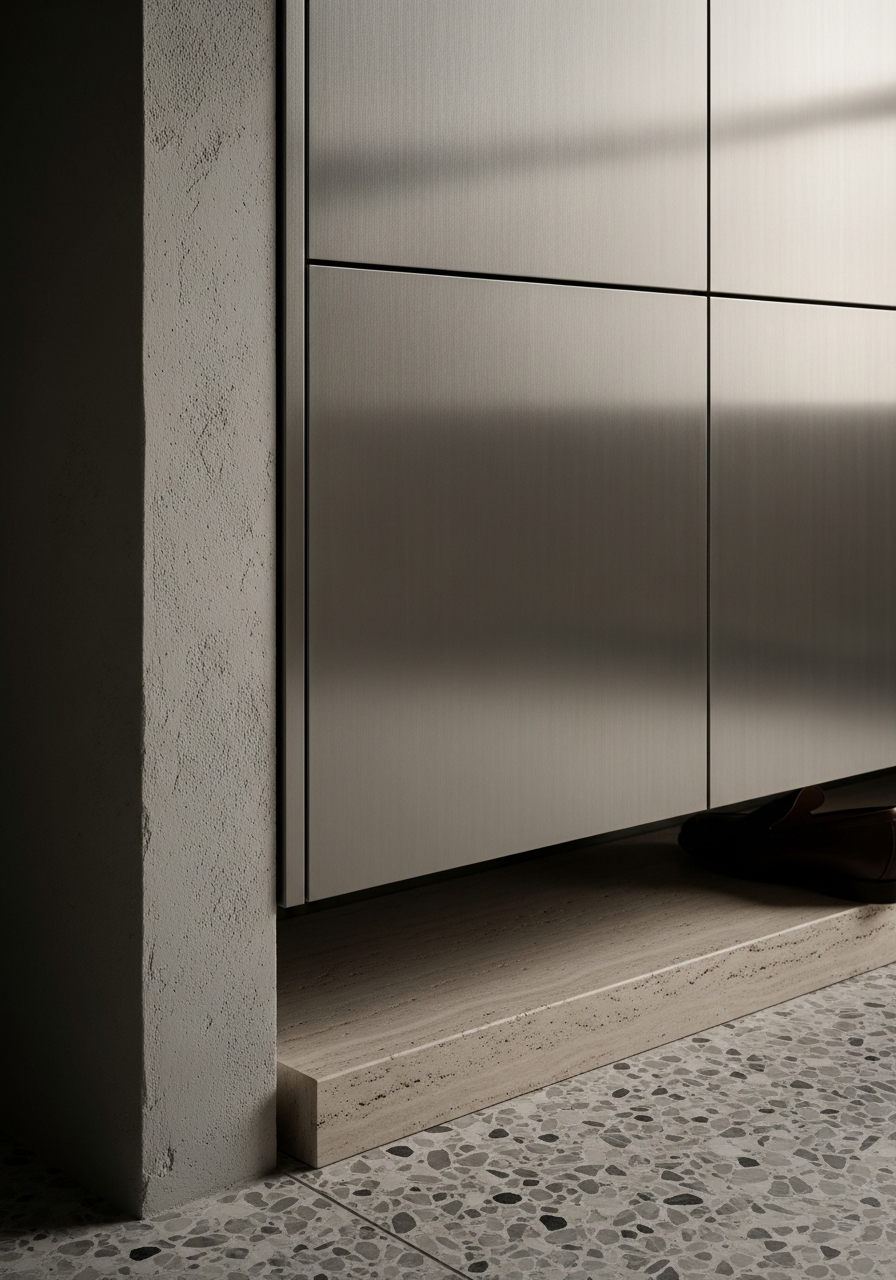 Fadior Archetype Entryway Suite — close-up of stainless steel finish and hardware detail