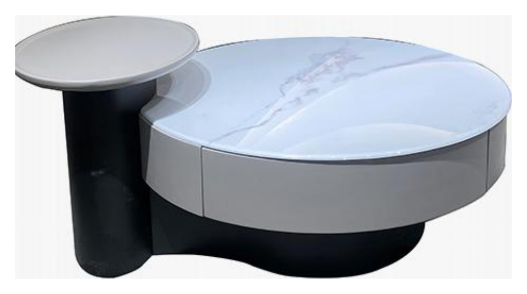 Leather-Accent Side Table 55圆*40 product photo for FADIOR HOME shop