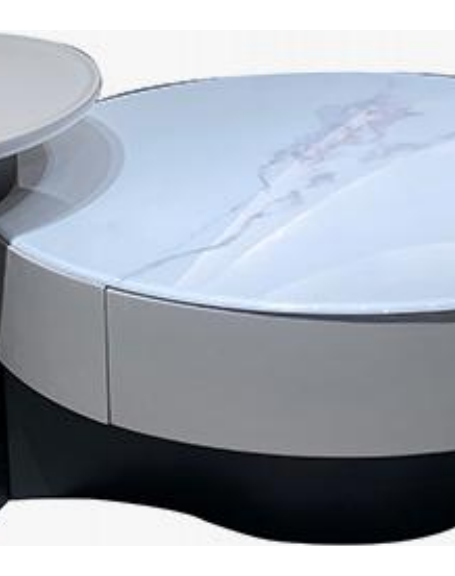 Leather-Accent Side Table 55圆*40 product photo for FADIOR HOME shop