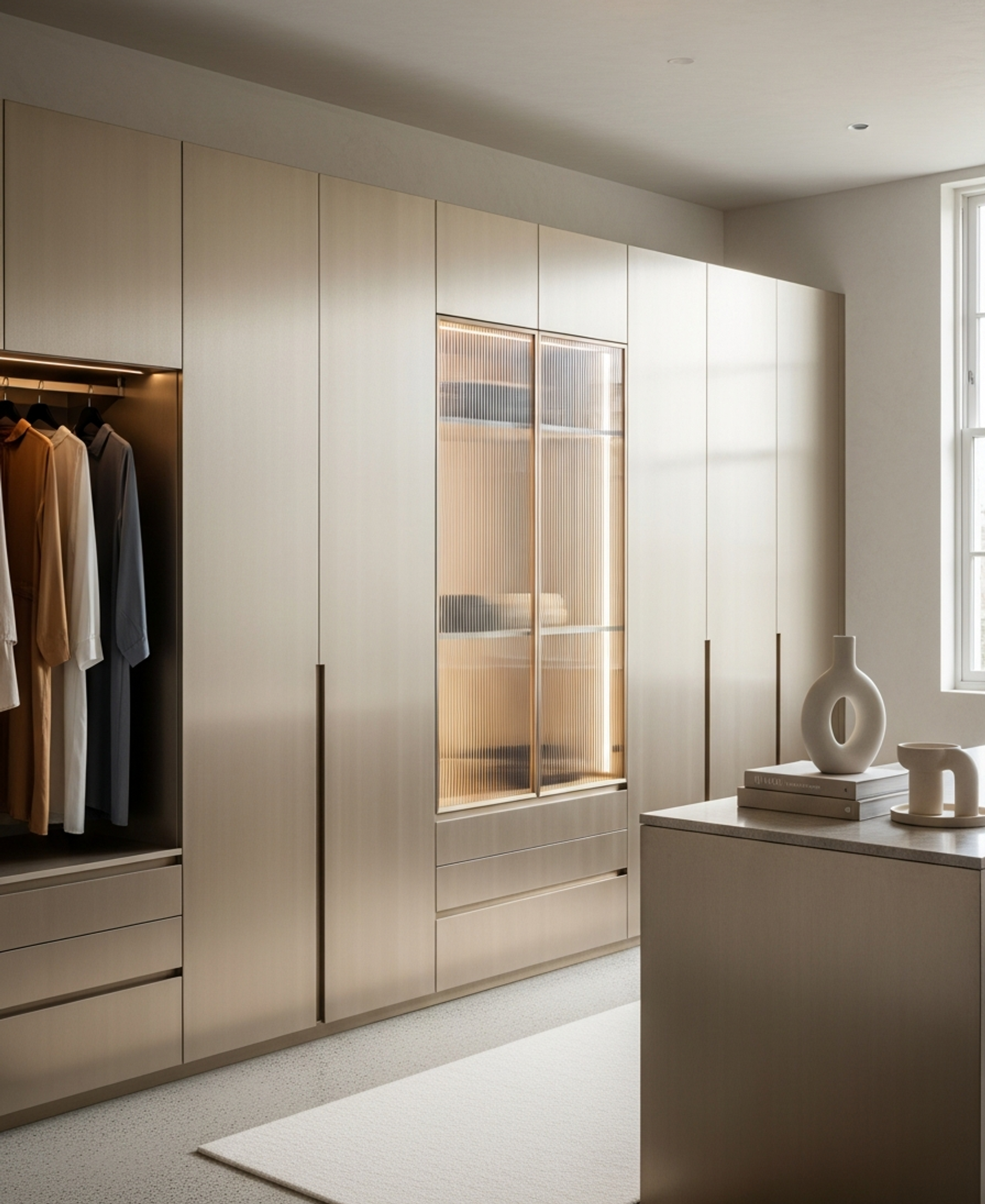 Fadior Brera Wardrobe Suite — 304 stainless steel wardrobe system, front view