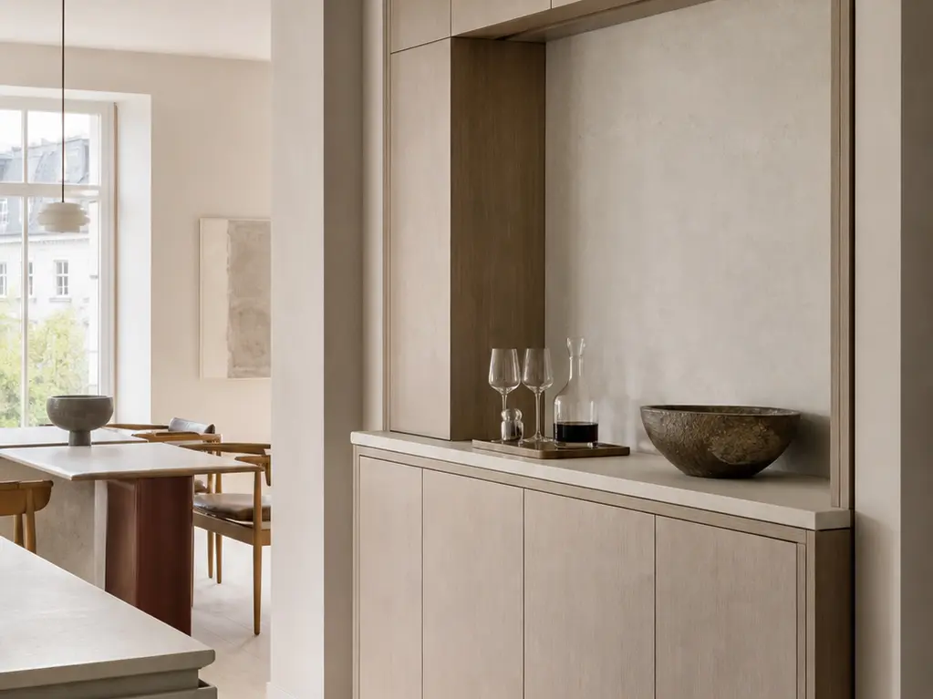 Fadior Estuary Wine Cabinet Suite with Sommelier Threshold Bar — 304 stainless steel wine cabinet system, front view