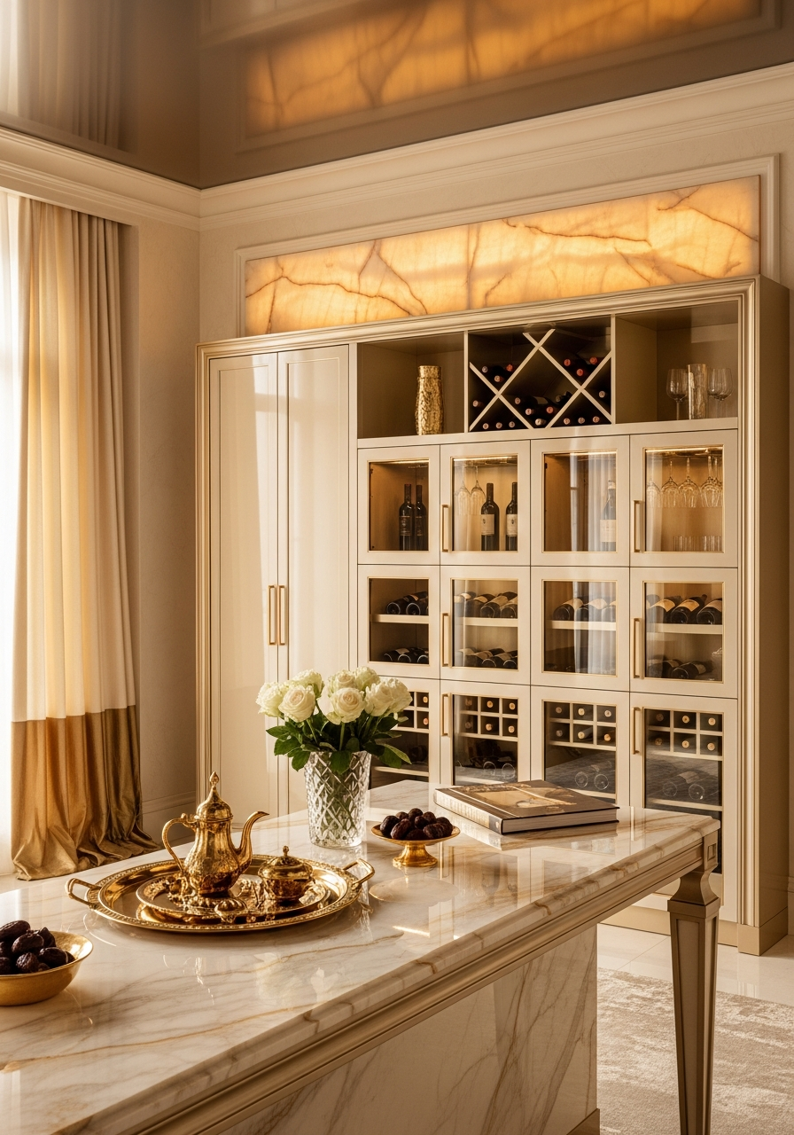 Fadior Gloria Wine Cabinet Suite — interior room context showing cabinet integration