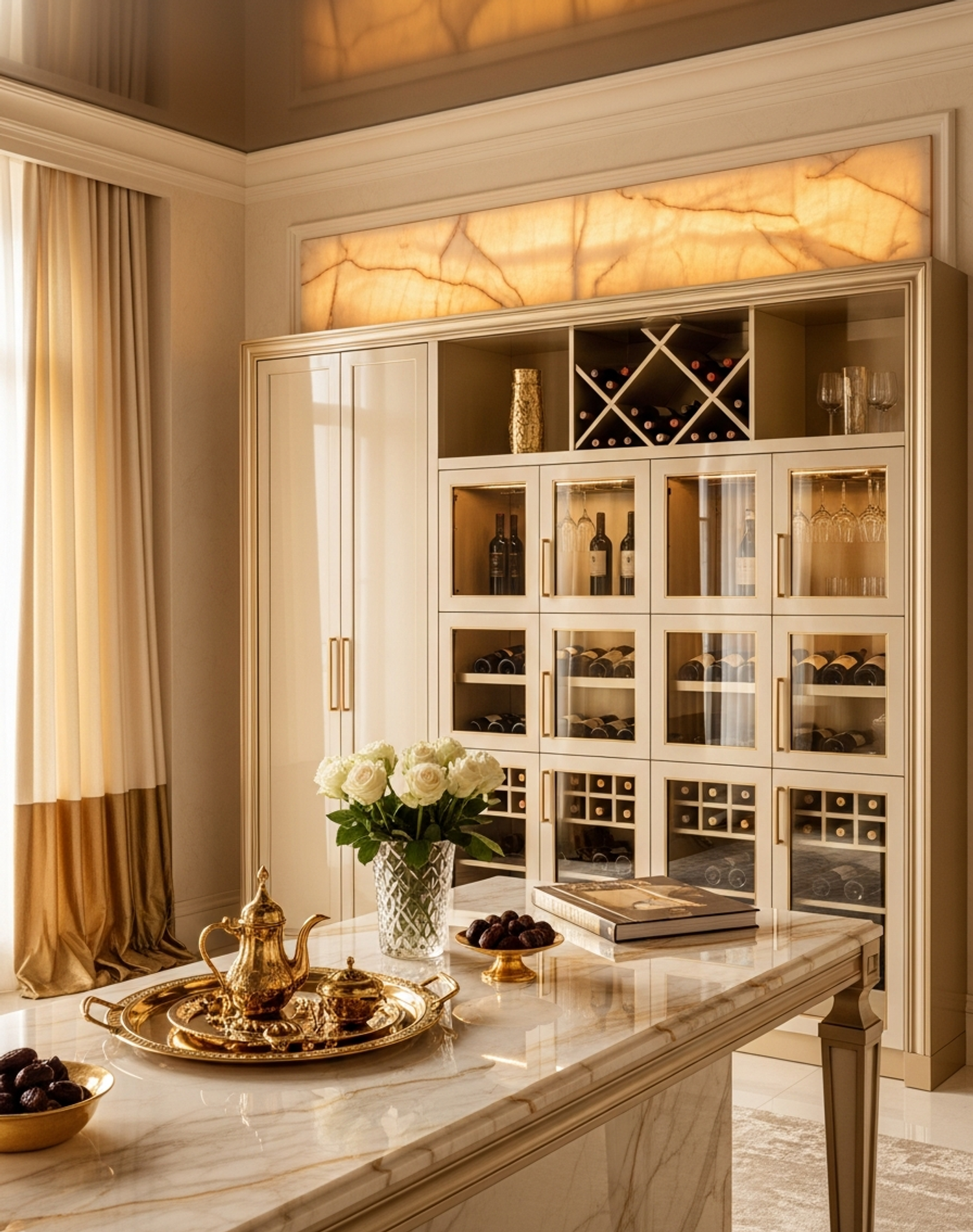 Fadior Gloria Wine Cabinet Suite — interior room context showing cabinet integration