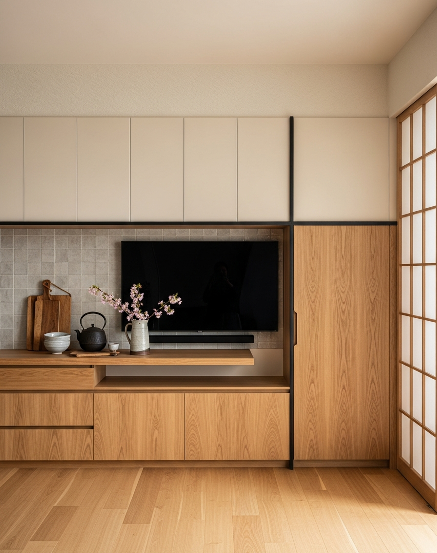 Fadior Essence TV Cabinet Solution — interior room context showing cabinet integration