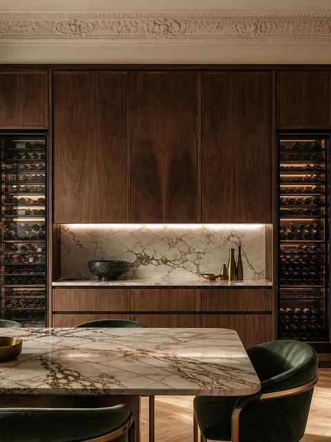 Suite de Armario de Vinos Estuary con Hornacina para Electrodoméstico Smeg Cellar