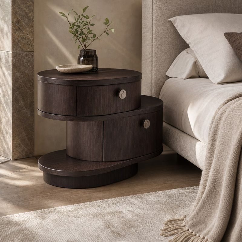 Nightstand (NS-012) styled in a FADIOR HOME interior setting