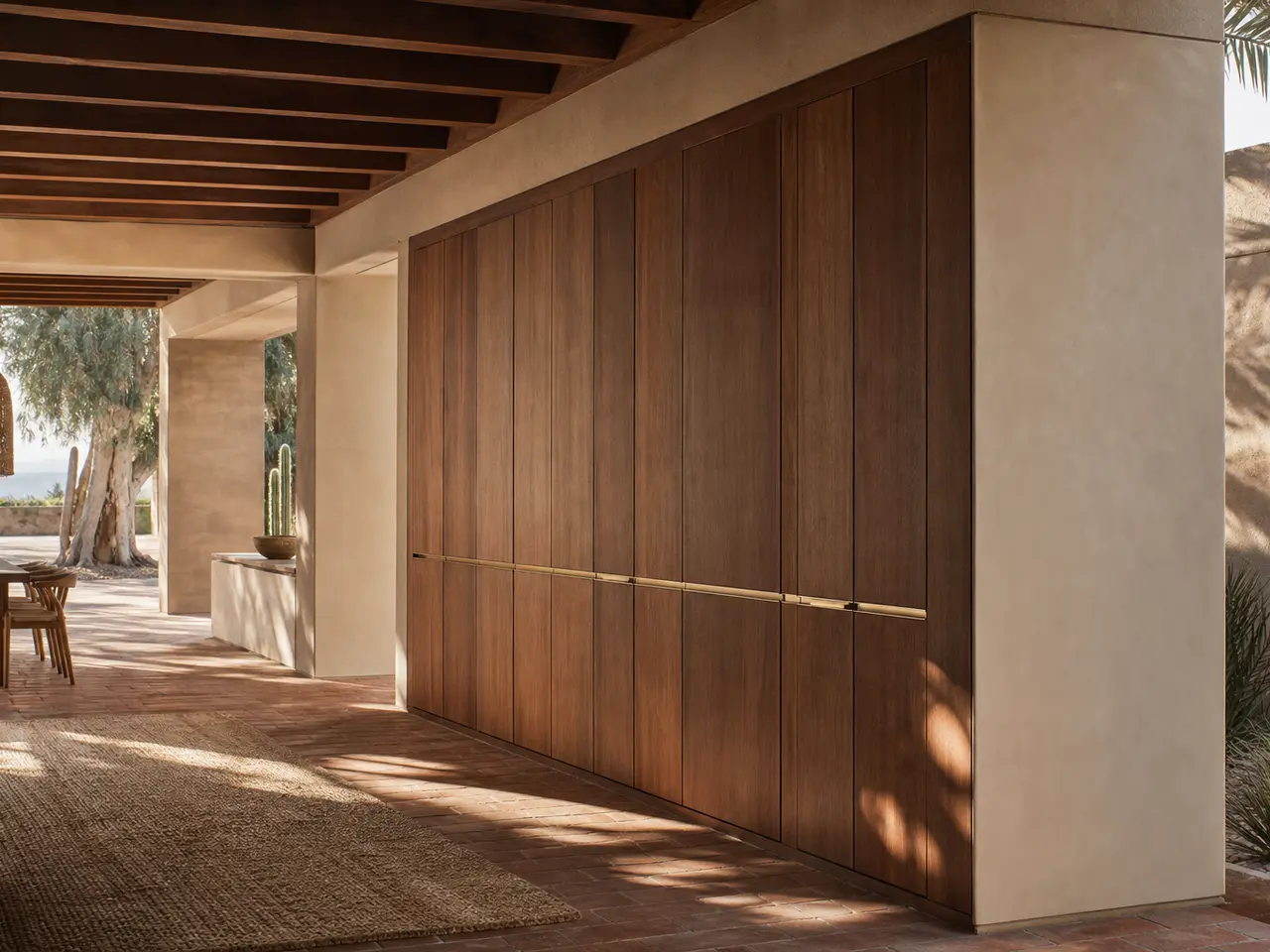 Fadior Elementum Wardrobe Suite with Courtyard Panel Dressing Portal - custom 304 stainless steel wardrobe or walk-in closet with lighting, hanging, drawer storage, and residential finishes