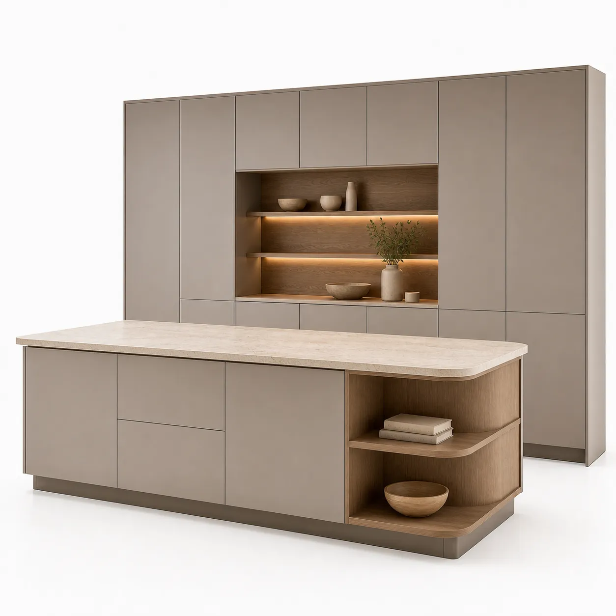 Suite de Cocina Silkstone con Península de Preparación Spectral vista principal