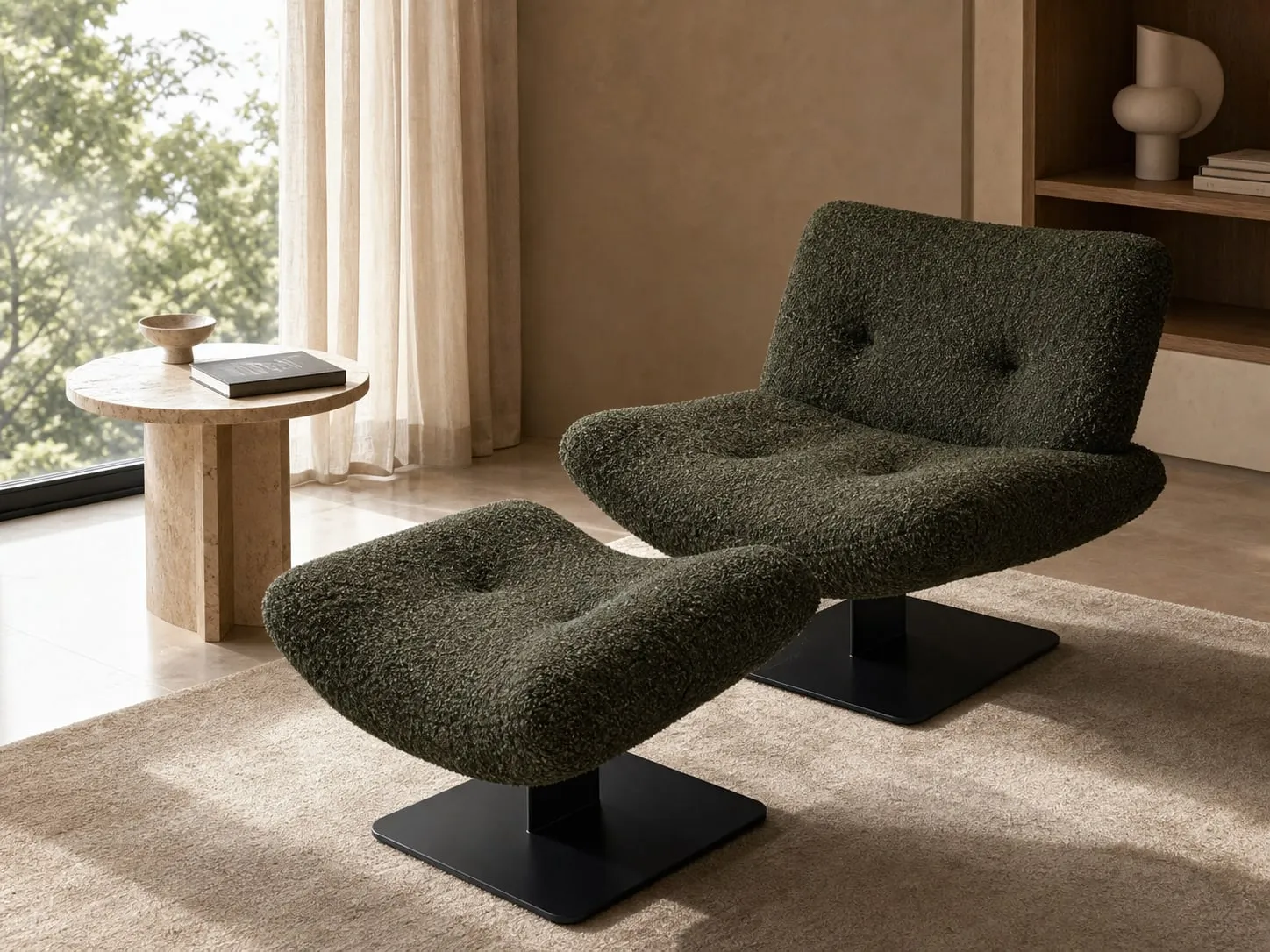 Lounge Chair with Ottoman 1050×1000×820 mm
