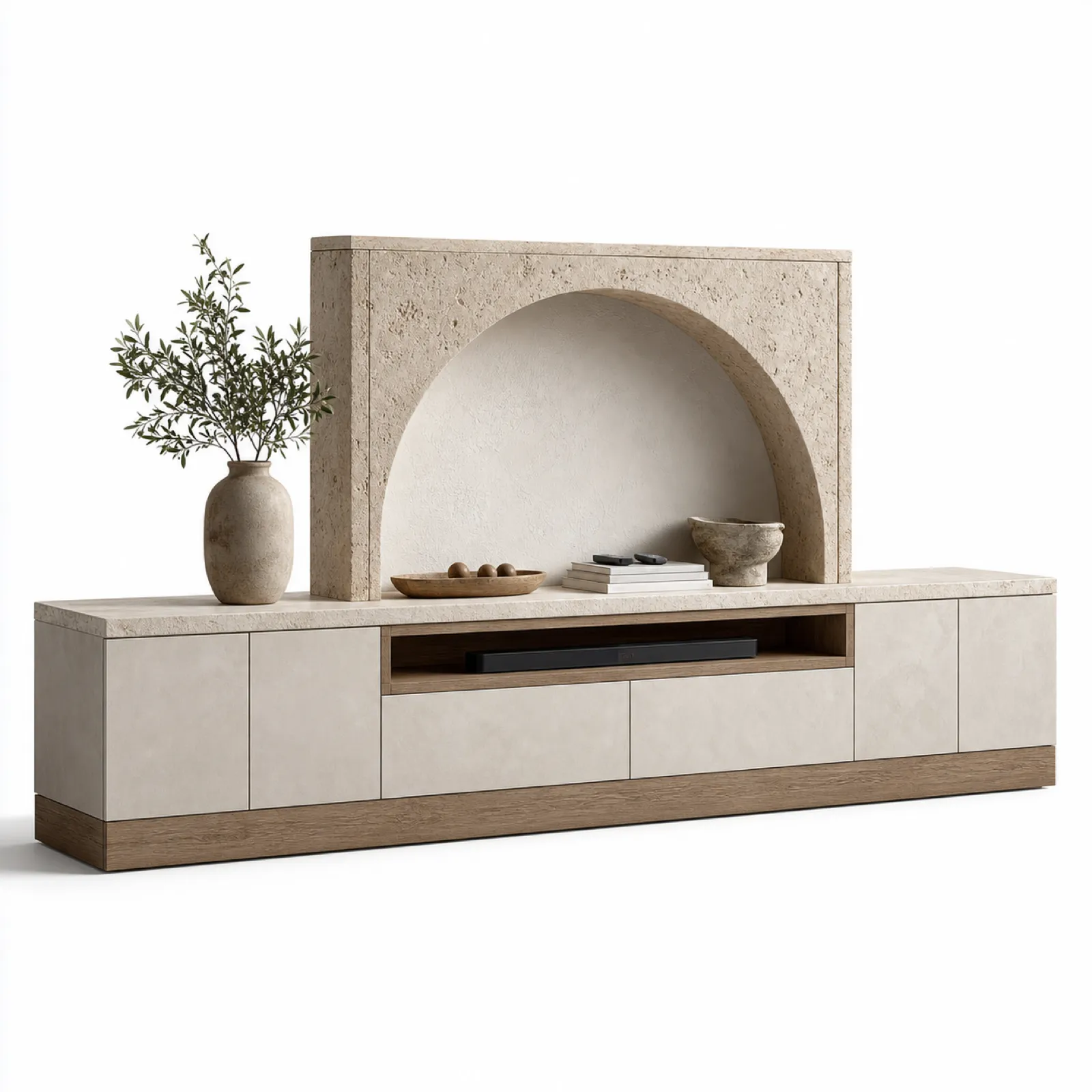 Suite de Salón Zenith con Consola de Hogar de Arco de Piedra Caliza vista principal