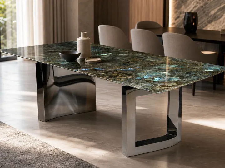 Mesa de comedor rectangular de mármol 1800×900×760 mm